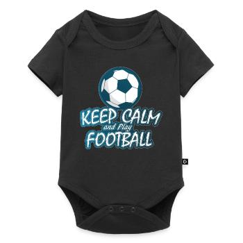 Keep Calm And Play Soccer - Fußball - Baby Premium Kurzarmbody - Schwarz - Vorne