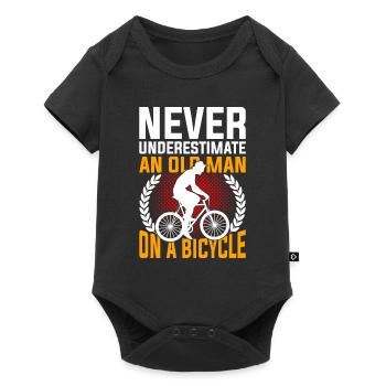 Vélo vieil homme - Body à manches courtes Premium Bébé - noir - Devant