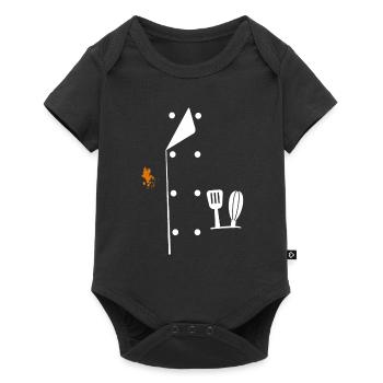 Chef uniforme cuisinier cuisinier chef cadeau - Body à manches courtes Premium Bébé - noir - Devant