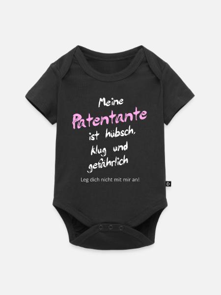 Patentante - Baby Premium Kurzarmbody - Schwarz