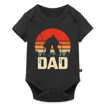 Chandail de la fête des pères de papa gardien de hockey sur glace - Body à manches courtes Premium Bébé - noir - Devant