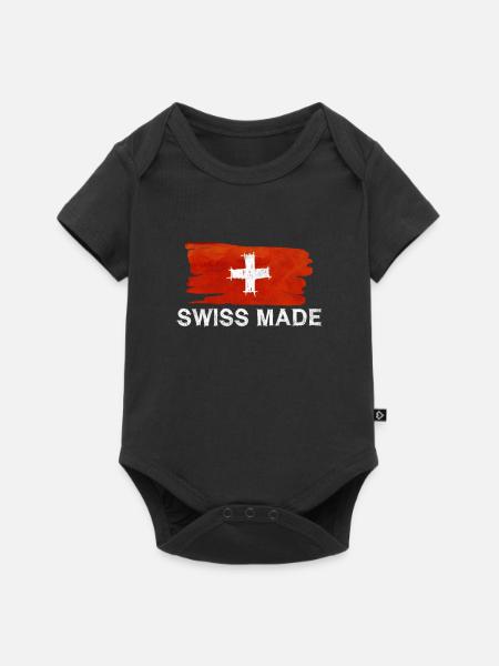 Schweiz Schweizer Geschenkidee - Baby Premium Kurzarmbody - Schwarz