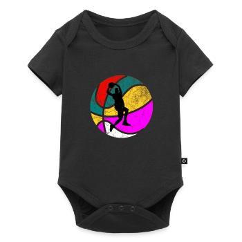 Cadeau de basket-ball vintage rétro des années 60 des années 70 - Body à manches courtes Premium Bébé - noir - Devant
