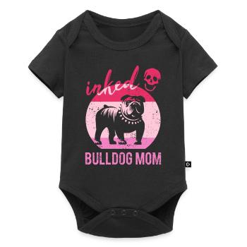 Inked Bulldog Mom Tätowiert Frauchen Bulldogge - Baby Premium Kurzarmbody - Schwarz - Vorne