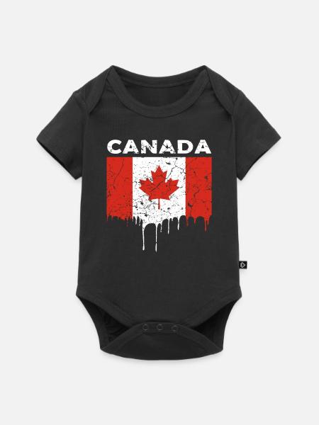 Kanada Flagge - Baby Premium Kurzarmbody - Schwarz