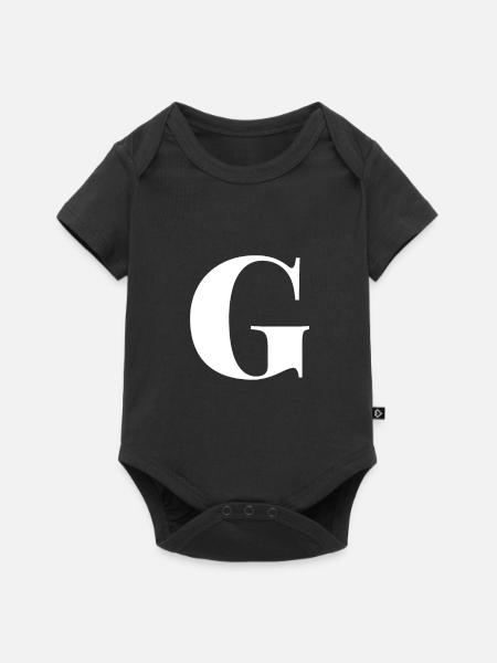 G Letter - Baby Premium Kurzarmbody - Schwarz
