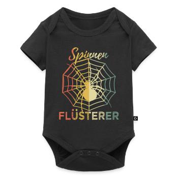 Lustig Spinnen Flüsterer Retro Spruch Geschenk - Baby Premium Kurzarmbody - Schwarz - Vorne