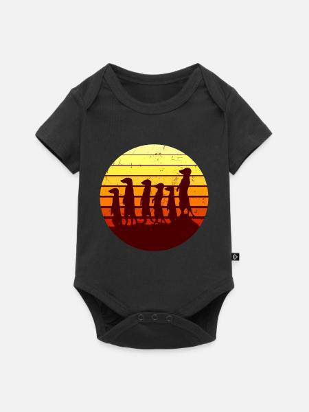 Erdmännchen - Baby Premium Kurzarmbody - Schwarz