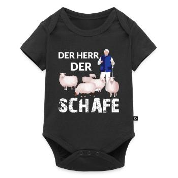 DER HERR DER SCHAFE - Baby Premium Kurzarmbody - Schwarz - Vorne