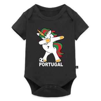 Football dab Licorne Portugal Portugais Portugais - Body à manches courtes Premium Bébé - noir - Devant