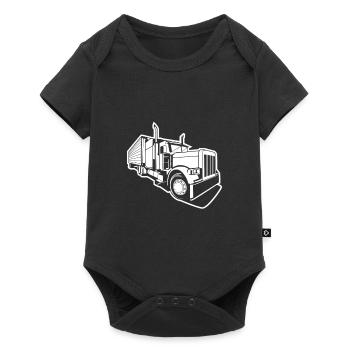 Cooles Truck Trucker Truck Drivers Geschenk - Baby Premium Kurzarmbody - Schwarz - Vorne