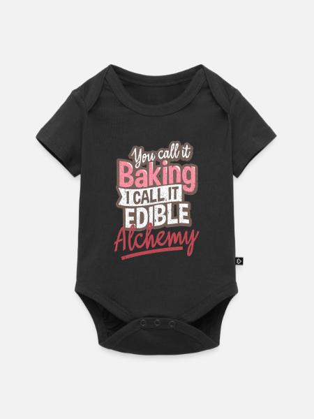 Bäcker backen - Baby Premium Kurzarmbody - Schwarz