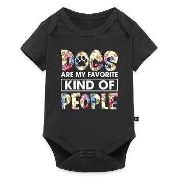 Les chiens sont mon genre préféré de personnes Funny Flower - Body à manches courtes Premium Bébé - noir - Devant