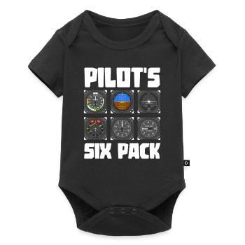 Pilot six-pack gift idea - Baby Premium short-sleeve bodysuit - black - Front