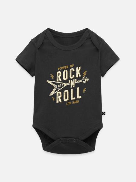 Rock and Roll - Baby Premium Kurzarmbody - Schwarz