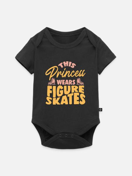 Eiskunstlauf Schlittschuh - Baby Premium Kurzarmbody - Schwarz