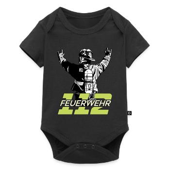 Feuerwehrmann 112 Feuerwehr Lebensretter Geschenk - Baby Premium Kurzarmbody - Schwarz - Vorne