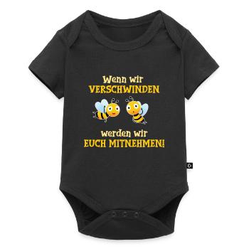 Bienen Biene Imkerei Wabe Bienenstock Bee Geschenk - Baby Premium Kurzarmbody - Schwarz - Vorne