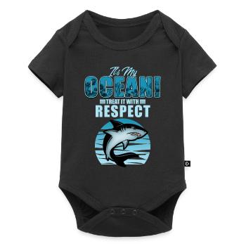 shark - Baby Premium short-sleeve bodysuit - black - Front