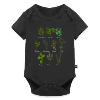 Herbes botaniques vintage - Body à manches courtes Premium Bébé - noir - Devant