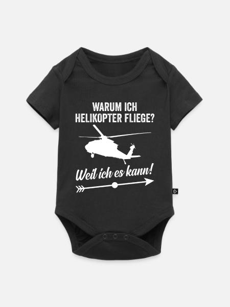 Helikopter Flug - Baby Premium Kurzarmbody - Schwarz