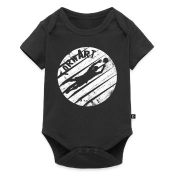 Fußball - Baby Premium Kurzarmbody - Schwarz - Vorne