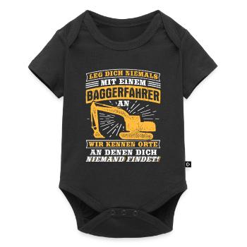 Leg Nie Baggerfahrer Orte Bagger Baggern Bau - Baby Premium Kurzarmbody - Schwarz - Vorne