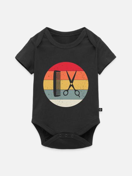 BARBER - Baby Premium Kurzarmbody - Schwarz