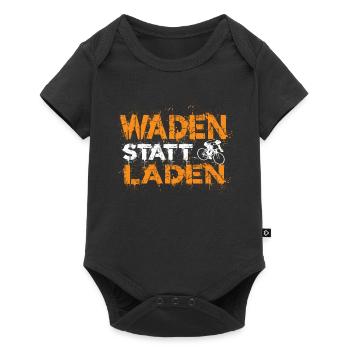 Waden statt Laden Anti E-Bike Fahrrad Sprüche - Baby Premium Kurzarmbody - Schwarz - Vorne