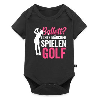 Golf Golferin - Baby Premium Kurzarmbody - Schwarz - Vorne