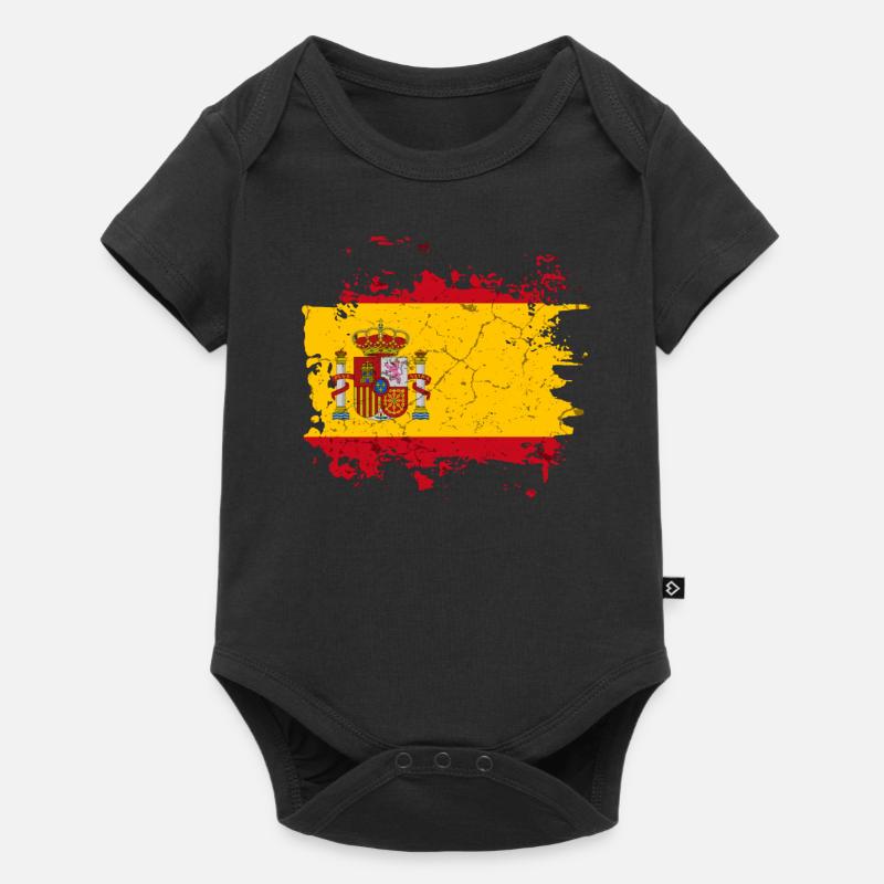 Spanien Flagge - Baby Premium Kurzarmbody - Schwarz