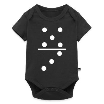 Dominostein lustiges Domino - Baby Premium Kurzarmbody - Schwarz - Vorne
