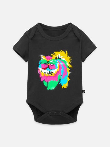 Perser Katze - Baby Premium Kurzarmbody - Schwarz