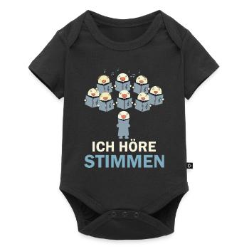 Ich höre Stimmen - Baby Premium Kurzarmbody - Schwarz - Vorne