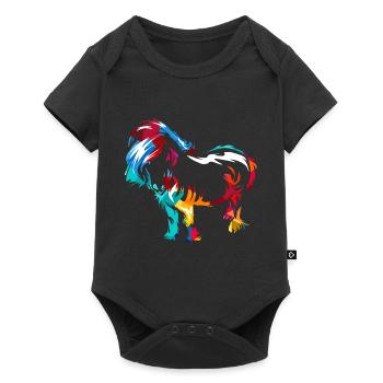 Cadeau de poney Shetland - Body à manches courtes Premium Bébé - noir - Devant