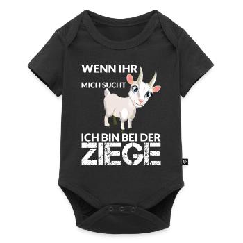 WENN IHR MICH SUCHT ICH BIN BEI DER ZIEGE - Baby Premium Kurzarmbody - Schwarz - Vorne