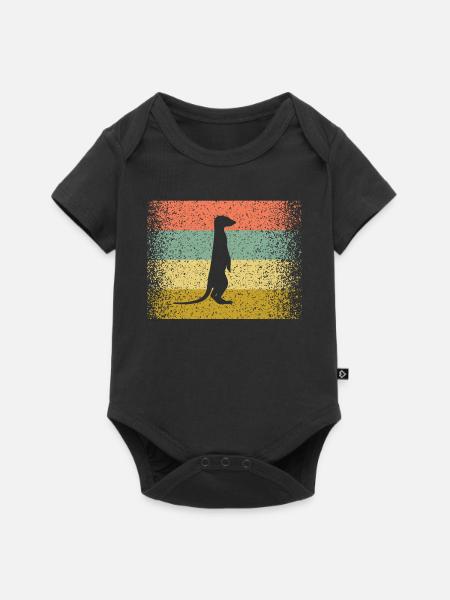 Das bunte Erdmännnchen - Baby Premium Kurzarmbody - Schwarz