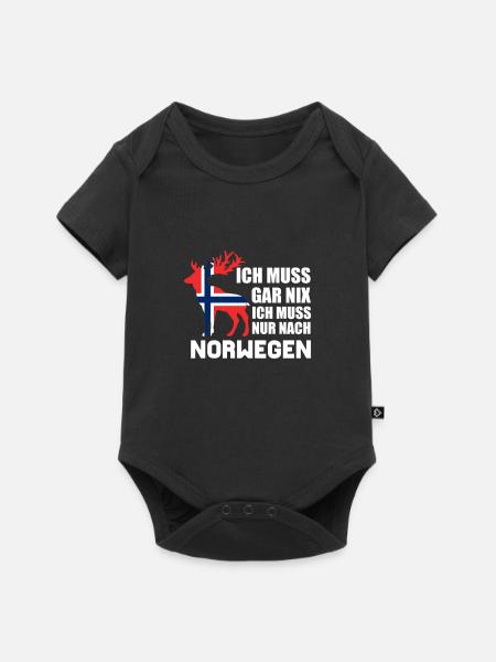 Norwegen - Baby Premium Kurzarmbody - Schwarz