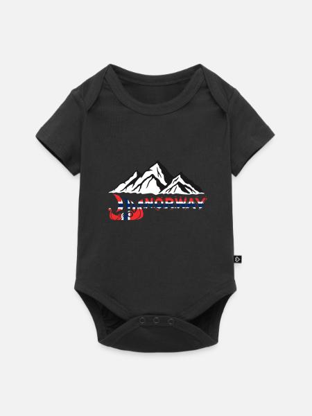 Norwegen - Baby Premium Kurzarmbody - Schwarz