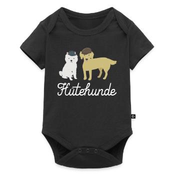 Lustiges Hütehunde Shirt Hunde mit Hüten - Baby Premium Kurzarmbody - Schwarz - Vorne