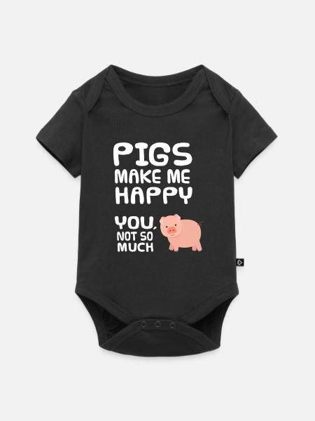 Schwein - Baby Premium Kurzarmbody - Schwarz