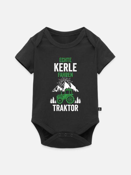 Traktor Landwirt Bauer Acker - Baby Premium Kurzarmbody - Schwarz