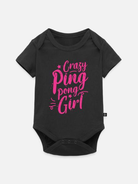 Tischtennis Mädchen - Baby Premium Kurzarmbody - Schwarz