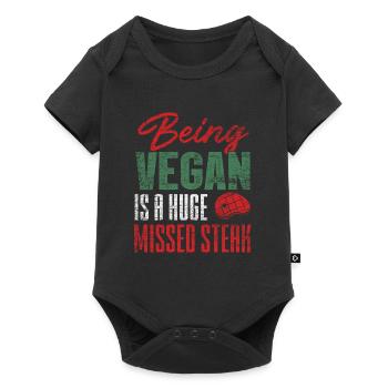 Grilling steak - Baby Premium short-sleeve bodysuit - black - Front