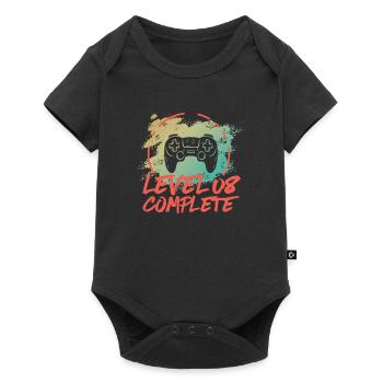 Niveau 8, chemise vintage complète, 8e mariage - Body à manches courtes Premium Bébé - noir - Devant