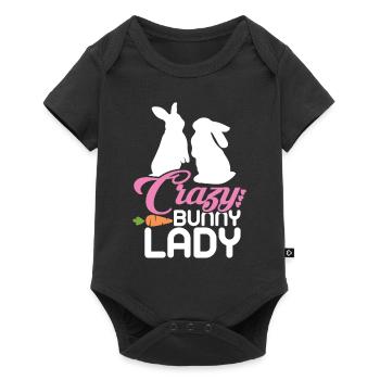 Chemise d'amant de lapin Crazy Bunny Lady - Body à manches courtes Premium Bébé - noir - Devant