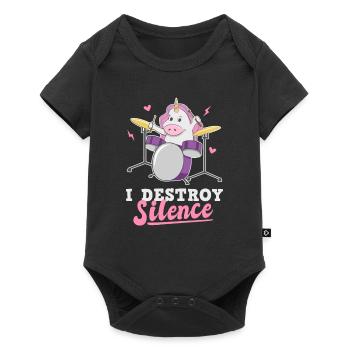 Batteur licorne batteur batteur - Body à manches courtes Premium Bébé - noir - Devant