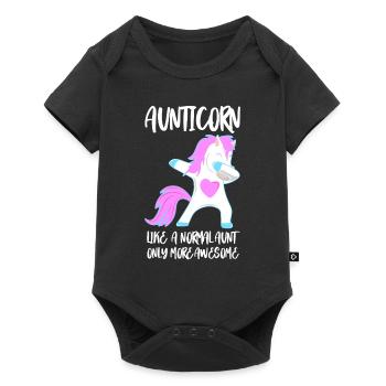 Aunticorn - aunt with dabbing - Baby Premium short-sleeve bodysuit - black - Front