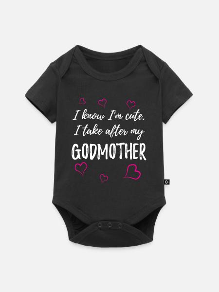 Patentante - Baby Premium Kurzarmbody - Schwarz