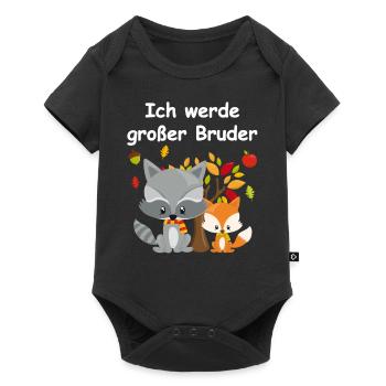 Ich werde Großer Bruder Geschenk Für Kinder Jungen - Baby Premium Kurzarmbody - Schwarz - Vorne